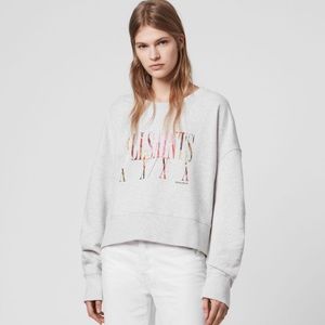 NWT AllSaints Express Marna Sweatshirt, Grey Marl